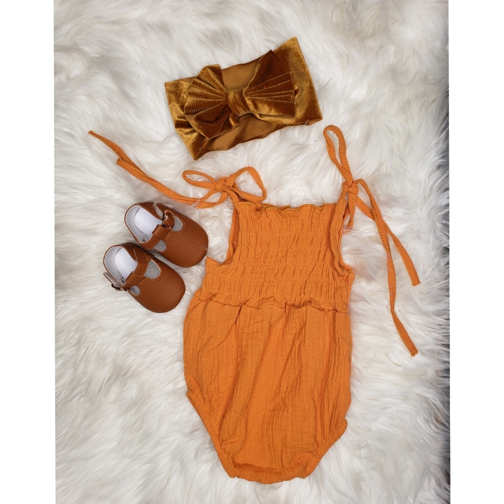 Baby shoes,Romper and Big Velvet Bow